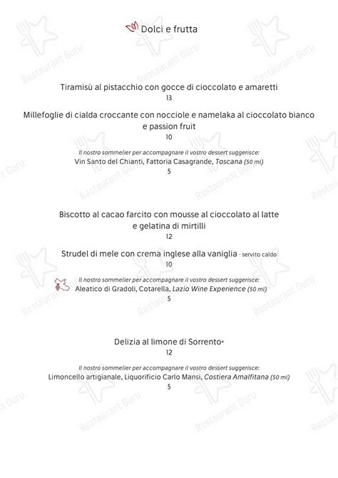 Menu at Ambrosia Rooftop Restaurant & Bar, Rome