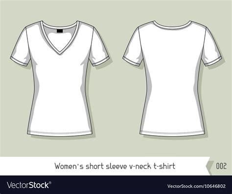 Women short sleeve v-neck t-shirt template Vector Image