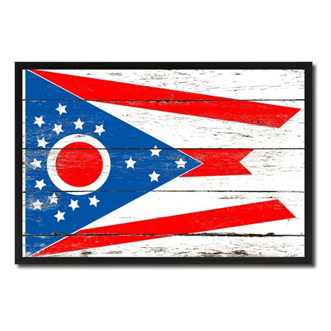 Ohio Flag Canvas Print with Picture Frame Gift Ideas Home Decor Wall Art Decoration | Ohio flag ...