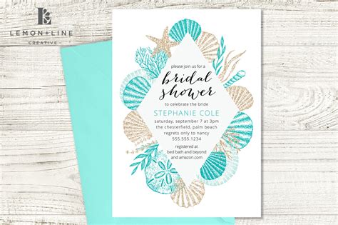 Beach Bridal Shower Invite Beach Theme Invitation Beach | Etsy