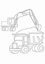 Máquina Grúa Y Camión Volquete Para Colorear Imprimir E Dibujar  sketch template