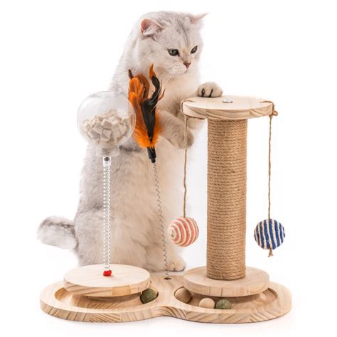 Interactive Cat Toys With Feathers Bells Cat Scratching Board - Etsy