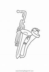 Jazzo Saxophone Coloring Page For Kids  Free Printable sketch template