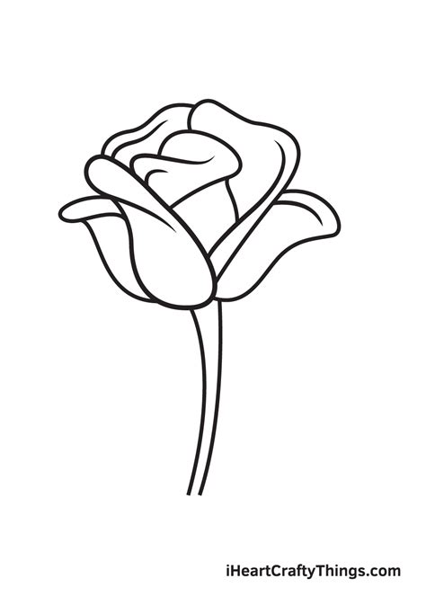 Rose Drawing - How To Draw A Rose Step By Step