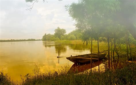 Brown boat, lake, nature, boat, water HD wallpaper | Wallpaper Flare