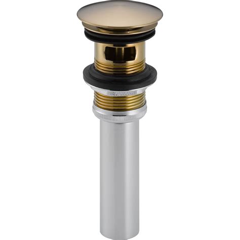 Delta Champagne Bronze Push Pop-Up Bathroom Sink Drain with Overflow 5 - FaucetList.com