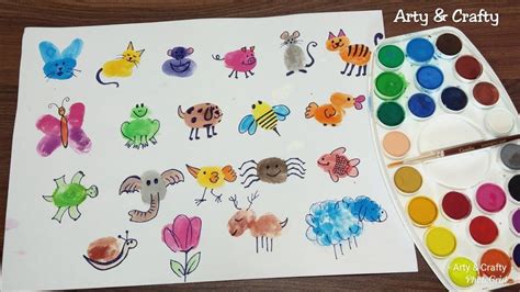 Finger Painting Art | Easy Thumb Painting Animals | Summer Fun Activitie... | Finger painting ...