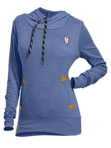 [61% OFF] Drawstring Pocket Design Embroidered Hoodie | Rosegal