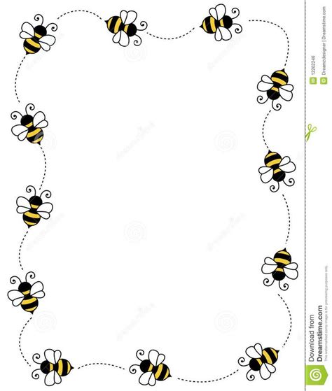 clip art frames with bumble bees | ... on white background page border / frame / corner. By ...