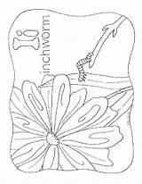 Letter I inchworm coloring  Homeschool Companion sketch template