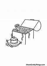Open Treasure Chest Coloring Page sketch template