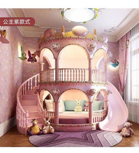 Princess Girl Slide Children Bed , Lovely Single Pink Castle Bed Girls Furniture in 2021 | Bed ...