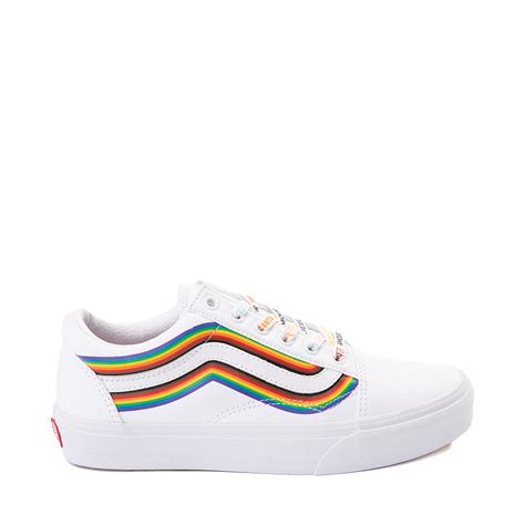 Vans Old Skool Pride Skate Shoe - White / Rainbow | Journeys