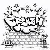 Easy graffiti coloring page For Kids Download Or Print Free sketch template