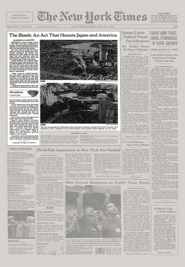 Hiroshima: A special report.; The Bomb: An Act That Haunts Japan and America - The New York Times