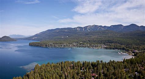 Whitefish Lake Whitefish, MT Summer Aerial - GravityShots.com