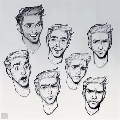 Moods! So many moods. These sketches were made as part of a series of commissions for Amazon web ...