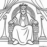 Majestic King On Throne Coloring Page  Pagescom sketch template