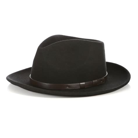 Wholesale Crushable Black Fedora Hat with Leather Band – FHYINC