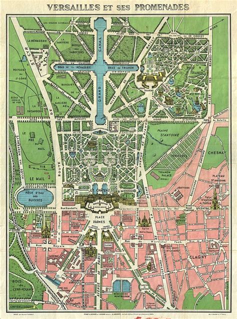 1920.................CARTE DE LECONTE...... VERSAILLES ET SES PROMENADES ...