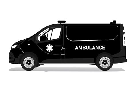 Premium Vector | Ambulance car silhouette, emergency medical vehicule