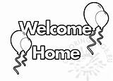 Welcome Home With Balloons Coloring Page  Free Printable sketch template