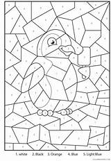 Color By Number Coloring Pages Educational Easy Penguin Printable 2020  sketch template