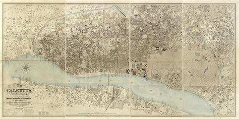 Old map of Calcutta, India - Art Source International