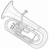 Tuba Coloring Musical Pages Instruments Printable Sheets Instrument  sketch template
