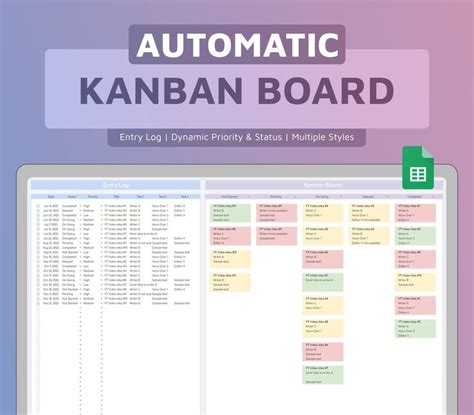 a computer screen with the words automatic kanban board on it