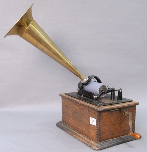 Edison phonograph with brass horn