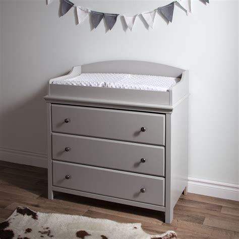 South Shore Cotton Candy Changing Table with Drawers (Grey - Grey ...