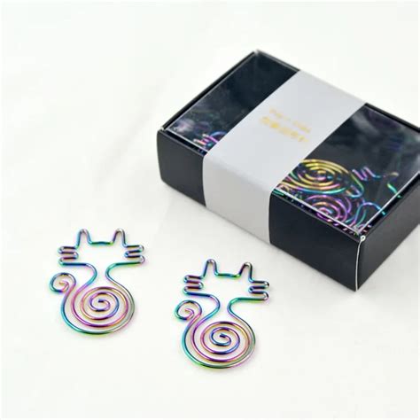 Electroplated Paper Clips Cat Metal Bookmark Clip Memo Clip Paper Clip ...