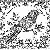 Nature Inspired mandala Bird coloring Page Download Or Print For Free sketch template