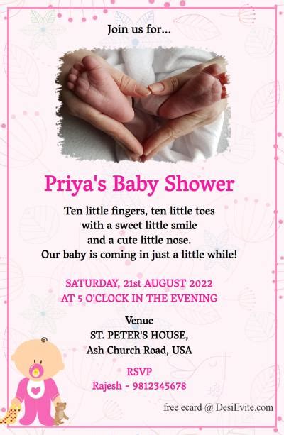 Baby Shower Invitation Card Design Free Download - Printable Templates