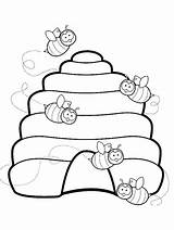 Beehive coloring Pages sketch template