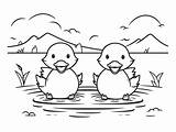 Pond Wildlife Coloring  Page sketch template