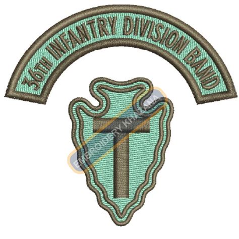 36th Infantry Division badge embroidery design