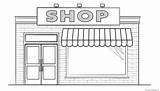 Shop coloring Page – For Print sketch template