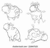 Happy Cows Clipart Cartoon Coloring Book 스톡 일러스트 222511933  Shutterstock sketch template