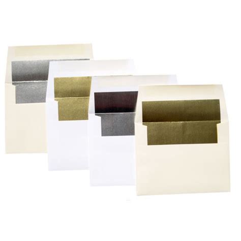 A2 FOIL LINED Envelopes - Soft White 80T Envelopes with Gold Foil Lining