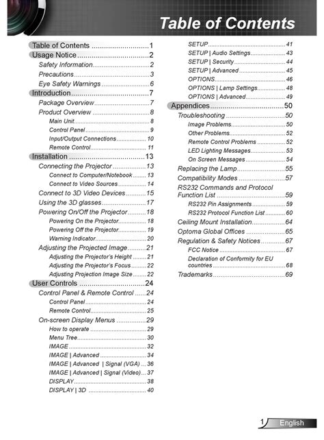 OPTOMA PROJECTOR USER MANUAL Pdf Download | ManualsLib