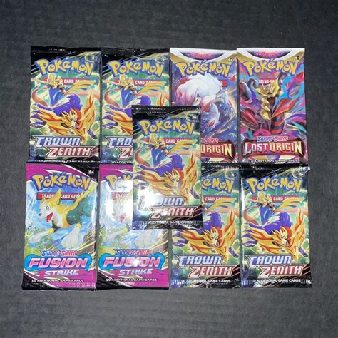 bundle of 9 pokémon tcg booster packs ☩ •2 sword &... - Depop