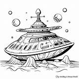 Alien Spaceship Coloring Pages  Free & Printable sketch template