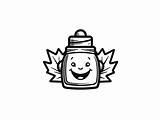 Easy Coloring Maple Syrup Image  Page sketch template