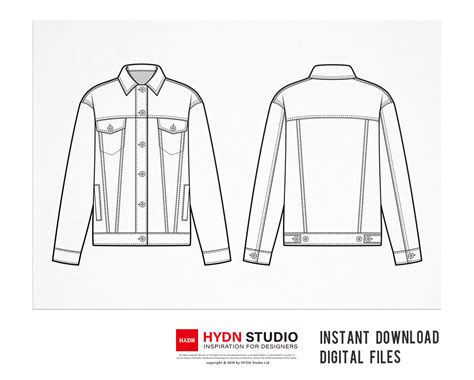 Denim Jacket flat sketch : HYDNSTUDIO
