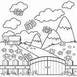 Fence Coloring Pages  Kidsuki sketch template