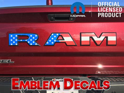 2019-2022 DODGE RAM REBEL RAM TAILGATE EMBLEM OVERLAY DECAL VINYL ...