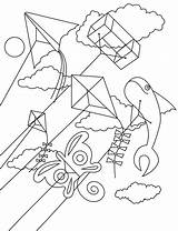 Simple Kite Coloring Page  Free Printable Pages For Kids sketch template