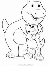 Barney Hug Baby Bop Coloring Page For Kids  Free & Friends sketch template